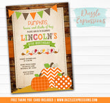 Pumpkin Patch Birthday Invitation 1 - FREE thank you card included