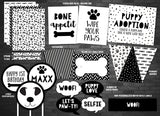 Puppy Black and White Complete Party Package - Printable