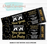 Roaring 20's New Years Eve Ticket Invitation