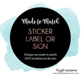 Sticker, Label or Sign