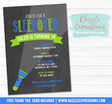 Sleepover Chalkboard Invitation 2 - FREE thank you card included