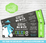 Snowboard Chalkboard Ticket Invitation - FREE thank you card included