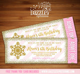 Winter Glitter Ticket Invitation 4 - FREE thank you card included