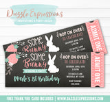 Bunny Chalkboard Ticket Invitation - FREE thank you card