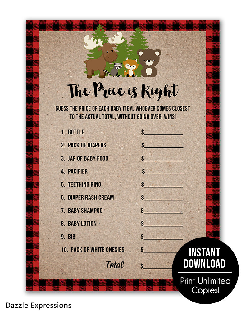 Plaid Woodland The Price is Right Game