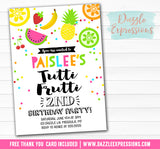 Tutti Frutti Birthday Invitation 3 - FREE thank you card included