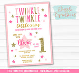 Twinkle Little Star Invitation 3 - FREE thank you card included