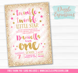 Twinkle Little Star Invitation 9 - FREE thank you card included