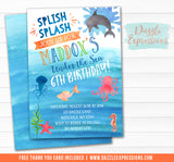 Under the Sea Watercolor Invitation 2 - FREE thank you card