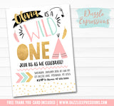 Wild One Invitation 4 - FREE thank you card