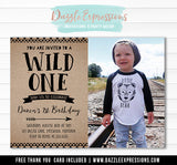 Wild One Invitation 15 - FREE thank you card