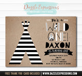 Wild One Invitation 5 - FREE thank you card