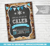 Winter Rustic Chalkboard Invitation 1 - FREE thank you card included