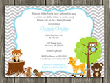 Woodland Invitation with Chevron Thank You Card Included