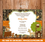 Woodland Camo Baby Shower Invitation 1 - FREE thank you card included