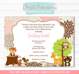 Woodland Girl Baby Shower Invitation 1 - FREE Thank You Card