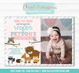 Woodland Birthday Invitation 4 - FREE thank you card included