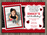 Ladybug Birthday Invitation - Thank You Card Included